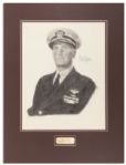 World War II Admiral Ernest J. King Illustration Signed -- Dated 1944
