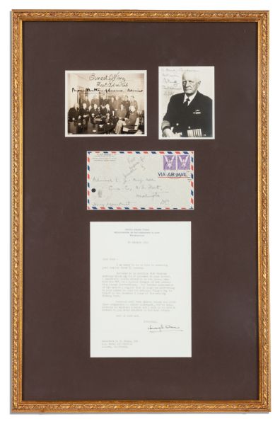 World War II Signed Naval Collection -- Including Signed Photos by Admirals Nimitz & King