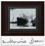 RMS Titanic Departs Framed Photo -- Signed by Its Youngest Survivor, Millvina Dean