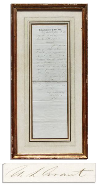 Ulysses S. Grant Autograph Letter Signed in January 1865 -- ...lose no time in having the Commission commence...to investigate into the Norfolk trade matter...