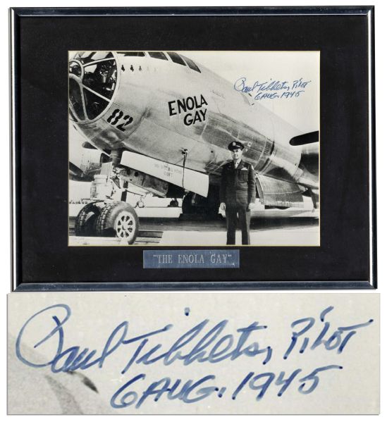 Enola Gay WWII Photo Signed by Its Pilot, Paul Tibbets