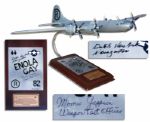 Enola Gay Model Airplane Signed by Hiroshima Flight Crew Members -- Navigator Dutch Van Kirk & Weaponeer Morris Jeppson