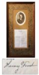 Henry Ford Typed Letter Signed to Songwriter Carrie Jacobs-Bond -- ...indeed thoughtful of you to send these two pieces... -- Dated 23 March 1936
