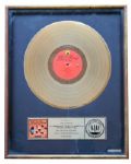 The J. Geils Band RIAA Gold Record Commemorating 500,000 Copies Sold of Their 1982 Album, Showtime!