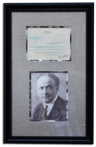 Escape Artist Harry Houdini 1926 Typed Letter Signed -- ...The Spiritualists get along nicely without my assistance, and there you are!...