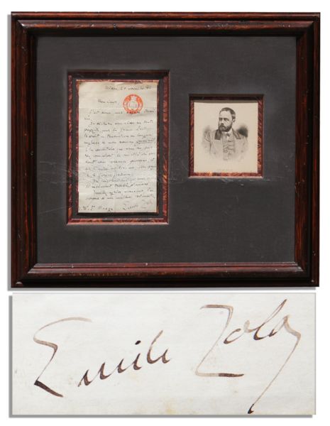 Emile Zola Autograph Letter Signed Discussing His Masterpiece Novel -- ...I submit to you the full right for Great Britain to translate my book Germinal into...English...