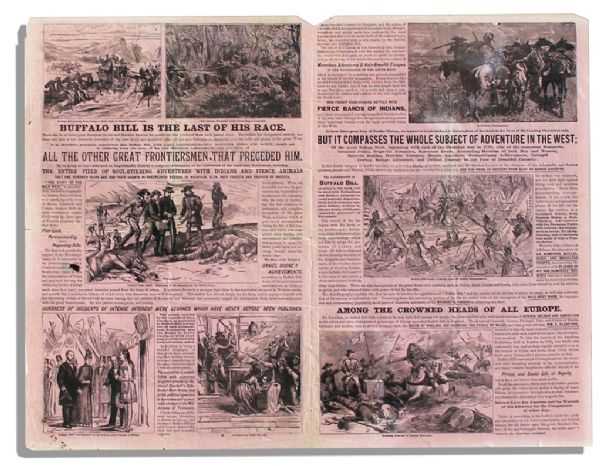 Buffalo Bill Original Newspaper Advertisement for His 1888 Book, Story of the Wild West and Camp-Fire Chats