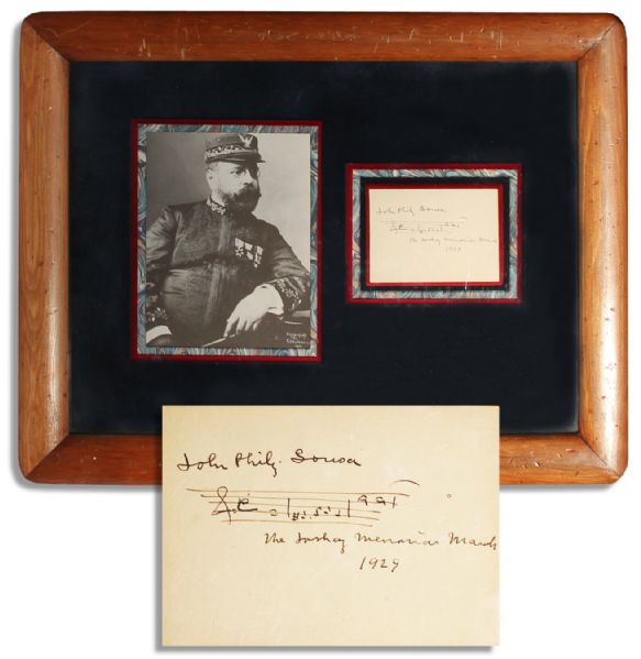 John Philip Sousa 1929 Autograph Musical Quotation Signed of the Foshay Memorial March -- Sousa Prevented the March From Being Played After Wilbur Foshays Check to Him Bounced