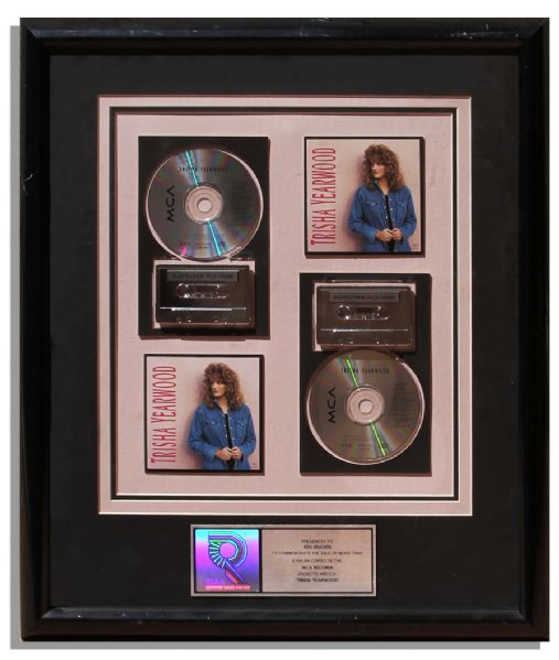 Country Superstar Trisha Yearwood Multi-Platinum RIAA Award for Her 1991 Self-Titled Debut Album Trisha Yearwood -- Awarded to Her Manager