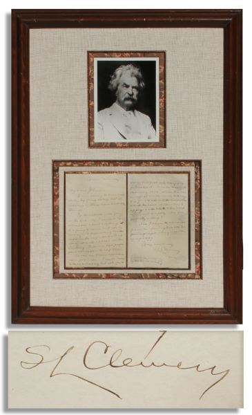Mark Twain Autograph Letter Signed S.L. Clemens -- Good Content Regarding Publication of an Upcoming Book