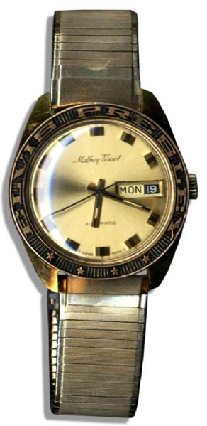 Elvis Presleys Personally Owned & Worn Gold Watch -- With ELVIS PRESLEY Engraved Around the Bezel