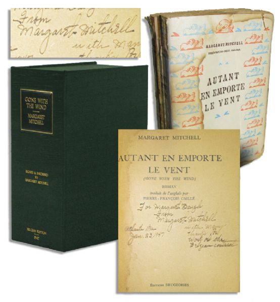 Extremely Rare Margaret Mitchell Signed Gone With The Wind -- French/Belgian Softcover 1st Edition -- Dated 23 January 1947