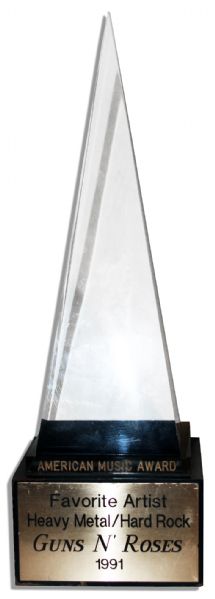 Guns N Roses Best Rock Band American Music Award From 1991 -- Reportedly Used as a Doorstop Due to Axls Distaste for Awards