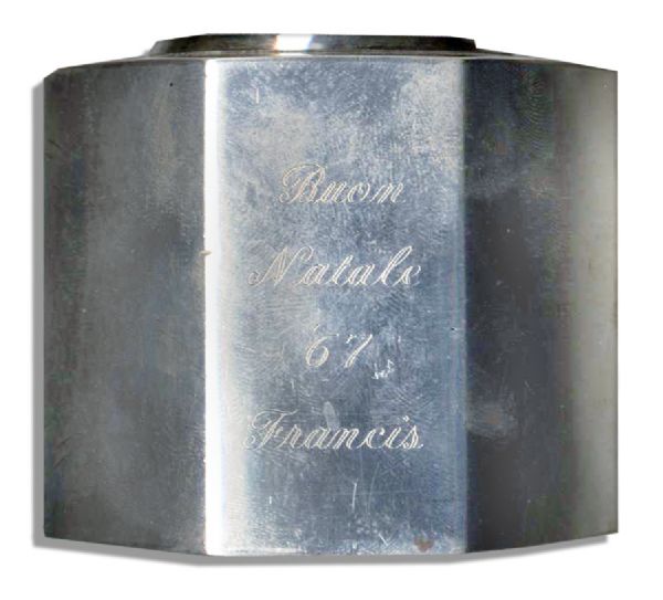 Frank Sinatra Engraved Sterling Silver Candle Holder -- Engraved as Francis