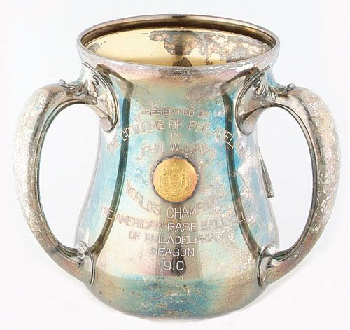 Jack Lapp Trophy From The Philadelphia Athletics 1910 World Championship Win -- Incredibly Rare World Series Trophy Cups