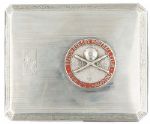 Incredibly Rare Boston Red Sox Medallion Applied to a Silver Cigarette Case -- From Their World Championship in 1912