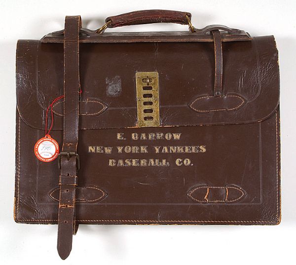 Ed Barrows Personally Owned Briefcase Bearing His Name & New York Yankees