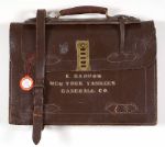 Ed Barrows Personally Owned Briefcase Bearing His Name & New York Yankees