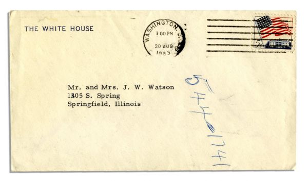 John & Jackie Kennedy White House Card on the Death of Their Child