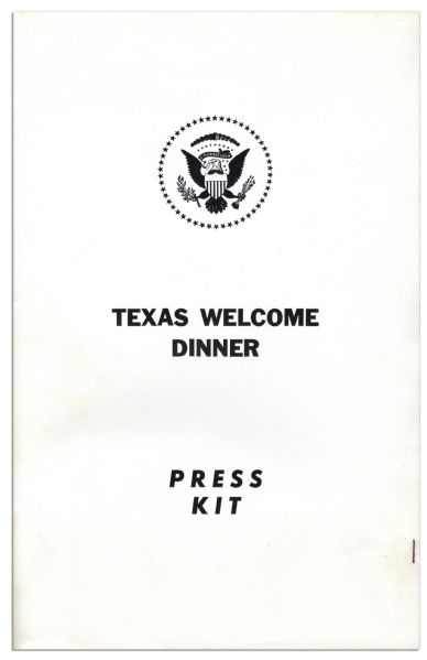 Complete Press Package for the JFK Texas Welcome Dinner -- Planned for the Night of his Assassination