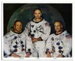 Apollo 11 Crew Signed 10 x 8 Photo -- Neil Armstrong, Buzz Aldrin & Michael Collins