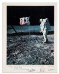 Stunning 11 x 14 Photo Signed by the Apollo 11 Crew -- Neil Armstrong, Buzz Aldrin & Michael Collins
