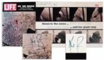 Neil Armstrong Twice-Signed LIFE Magazine Featuring His Autograph Inscription About The Moon -- ...Its a bright but quiet spot... -- With PSA/DNA COA