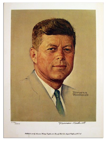 Norman Rockwell Limited Edition Lithograph of President John F. Kennedy -- Signed by Norman Rockwell