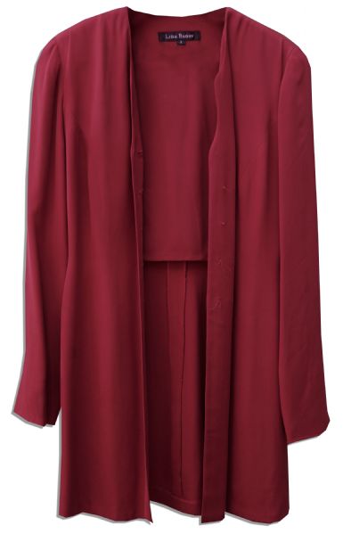 Sigourney Weaver Red Silk Jacket From Crime Thriller ''Copycat''