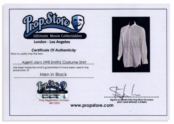 Will Smith Screen-Worn Shirt From the Blockbuster Hit ''Men in Black''