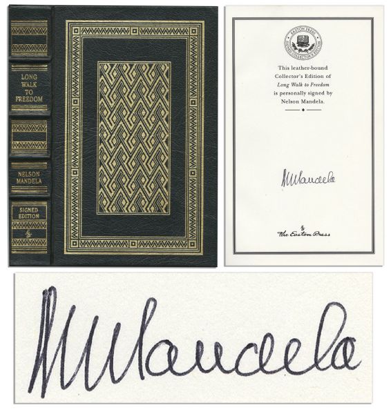 Nelson Mandela Signed Luxury Easton Press First Edition of His Celebrated Autobiography ''Long Walk to Freedom''