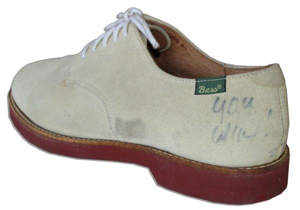 Pat Boone Signed White Shoes -- Signed ''Pat Boone'' on Both Shoes