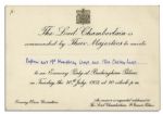 Invitation to an Evening Party at Buckingham Palace in 1951, During The Reign of King George VI