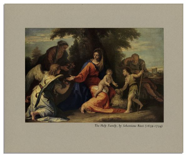 Gorgeous Royal Christmas Card Signed by Queen Elizabeth II as Queen Together With Prince Philip -- Near Fine