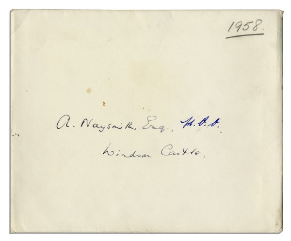 Gorgeous Royal Christmas Card Signed by Queen Elizabeth II as Queen Together With Prince Philip -- Near Fine