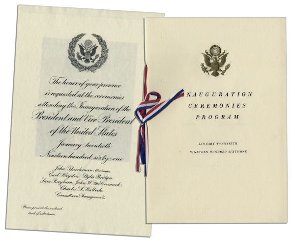 JFK Inauguration Ceremonies Invitation & Program