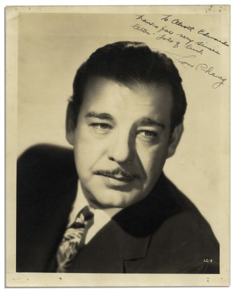 Lon Chaney Jr. Signed 8 x 10 Photo