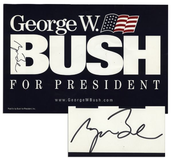 George W. Bush Signed 19 x 12.5 Presidential Campaign Poster