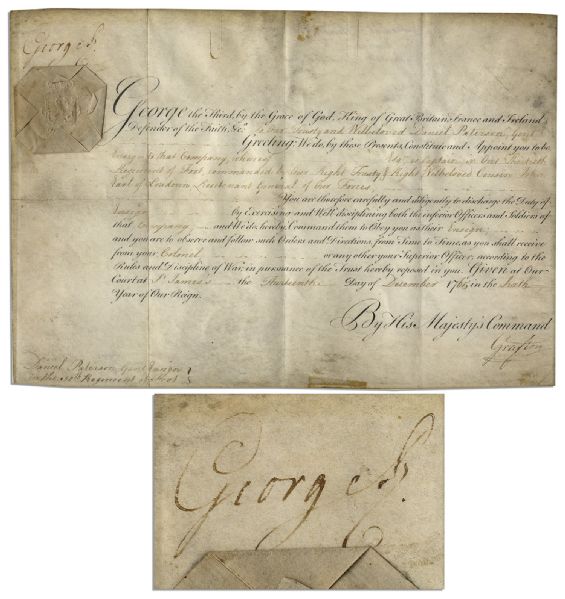 Early King George III Vellum Document Signed From 1765