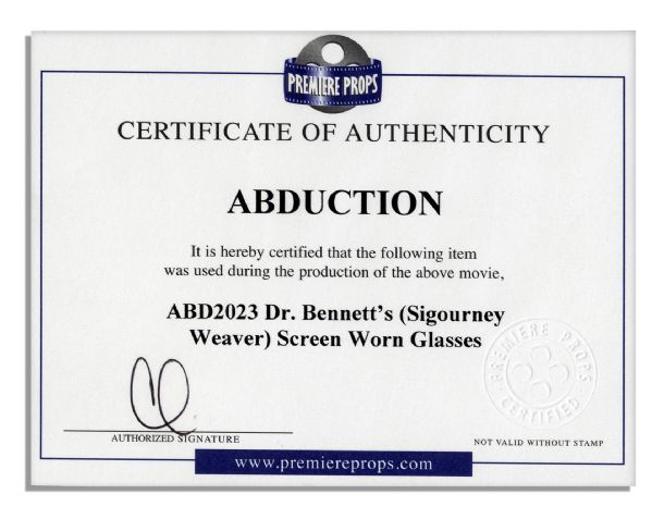 Sigourney Weaver Screen-Worn Tortoise Reading Glasses From Abduction