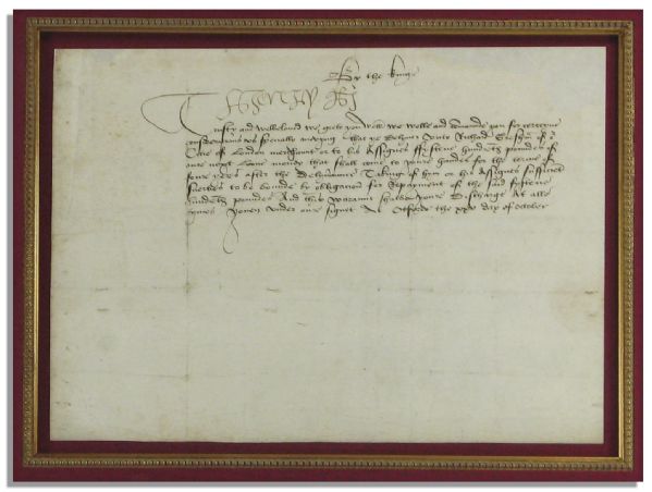 Rare King Henry VIII Document Signed, Circa 1510-1514