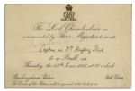 Invitation to a Royal Ball at King George Vs Buckingham Palace