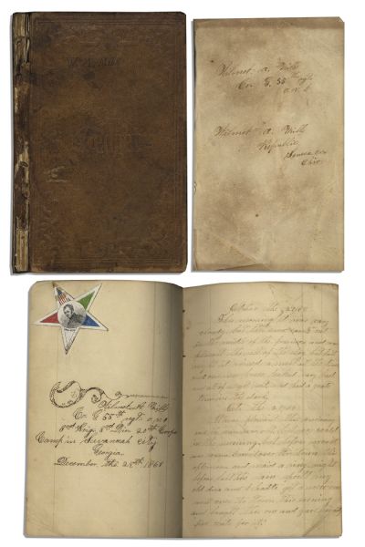 Civil War Diary From Wilmot A. Mills in the 55th Ohio During Sherman's March -- …burned halfh a dozen buildings…ar trying to find out who set it a fire. It was don aganest orders…