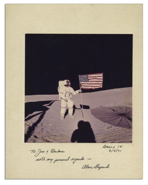 Alan Shepard Signed 10'' x 11.75'' Photo Display