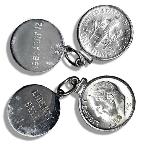 Liberty Bell 7 Space-Flown Dime From Mercury-Redstone 4, the Second Manned Mission in NASA History -- From the Estate of Astronaut Gus Grissom