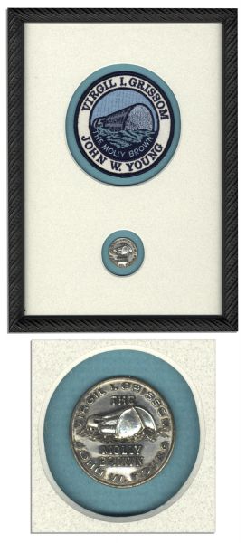 Space-Flown Fliteline Medallion and Applique From the Gemini Mission -- From the Estate of Gus Grissom & With a COA From His Son
