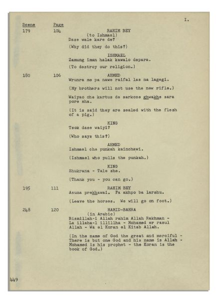 Darryl F. Zanuck Signed & Personally Owned Script From King of the Khyber Rifles