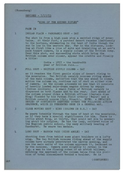 Darryl F. Zanuck Signed & Personally Owned Script From King of the Khyber Rifles