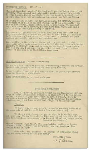 Darryl F. Zanuck's Own Sales Training Materials for 20th Century Fox From 1951, as Movies Face TV Competition -- …there's nothing to be afraid of… -- With His Bookplate