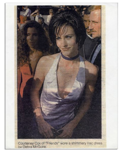 Charmeuse Bias Cut Gown Worn by Courteney Cox at the Emmy Awards in 1995